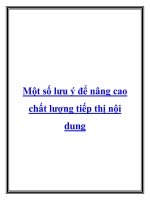 Một số lưu ý để nâng cao chất lượng tiếp thị nội dung ppt