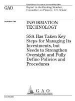information_technology ssa has taken key steps for managing its investment docx