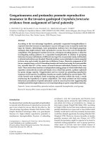 Blackwell Publishing Ltd Gregariousness and protandry promote reproductive insurance in the invasive gastropod Crepidula fornicata: evidence from assignment of larval paternity potx