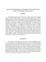 REGULATING BIOTECHNOLOGY: COMPARING EU AND US APPROACHES BY LEE ANN PATTERSON AND TIM JOSLING