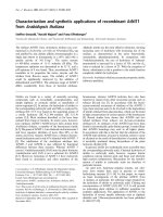 Báo cáo khoa học: Characterization and synthetic applications of recombinant AtNIT1 from Arabidopsis thaliana doc