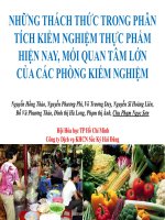 NHỮNG THÁCH THỨC TRONG PHÂN TÍCH KIỂM NGHIỆM THỰC PHẨM HIỆN NAY, MỐI QUAN TÂM LỚN CỦA CÁC PHÕNG KIỂM NGHIỆM ppt