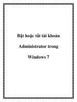 Bật hoặc tắt tài khoản Administrator trong Windows 7 docx