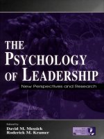 The Psychology of Leadership New Perspectives and Research pptx