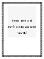 Võ sáo - môn võ cổ truyền độc đáo của người Yên Thế potx