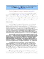 avoiding plagiarism, self-plagiarism, and other questionable writing practices a guide to ethical writing