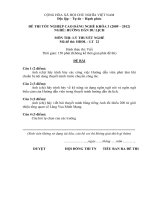 đề thi tốt nghiệp cao đẳng nghề hướng dẫn du lịch môn thi lý thuyết nghề mã đề thi hddl - lt (22)