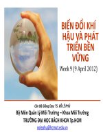 BIẾN ĐỔI KHÍ HẬU VÀ PHÁT TRIỂN BỀN VỮNG Week 9 (9 April 2012) CHƯƠNG 5 ppt
