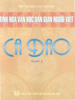 Tinh hoa văn học dân gian người Việt - Ca dao (quyển 3) pptx