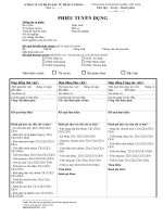 PHIẾU TUYỂN DỤNG doc