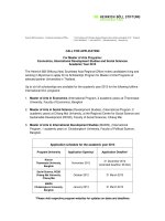 For Master of Arts Programs: Economics, International Development Studies and Social Sciences Academic Year 2013 ppt