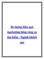 Đo lường hiệu quả marketing bằng công cụ tìm kiếm - Ngành khách sạn pot