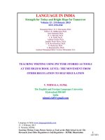 TEACHING WRITING USING PICTURE STORIES AS TOOLS AT THE HIGH SCHOOL LEVEL: THE MOVEMENT FROM OTHER REGULATION TO SELF REGULATION doc
