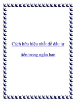 Cách hữu hiệu nhất để đầu tư tiền trong ngắn hạn docx
