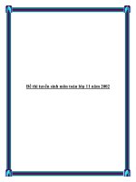Đề thi tuyển sinh môn toán lớp 11 năm 2002 ppt