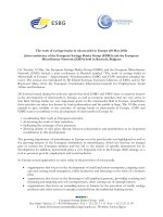 The work of savings banks in microcredit in Europe (10 May 2011) Joint conference of the European Savings Banks Group (ESBG) and the European Microfinance Network (EMN) held in Brussels, Belgium pot