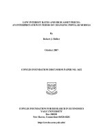 LOW INTEREST RATES AND HIGH ASSET PRICES: AN INTERPRETATION IN TERMS OF CHANGING POPULAR MODELS doc