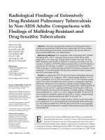 Radiological Findings of Extensively Drug-Resistant Pulmonary Tuberculosis in Non-AIDS Adults: Comparisons with Findings of Multidrug-Resistant and Drug-Sensitive Tuberculosis docx