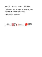2013 AustCham China Scholarship “Fostering the next generation of Sino- Australian business leaders” Information booklet docx