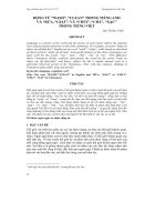 ĐỘNG TỪ “WASH”, “CLEAN” TRONG TIẾNG ANH VÀ “RỬA, “GIẶT”, VÀ “CHÙI”, “CHÀ”, “XẠC” TRONG TIẾNG VIỆT pptx