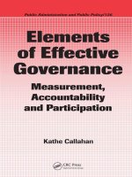 Elements of Effective Governance Measurement, Accountability and Participation pot