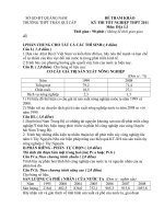 Đề thi thử tốt nghiệp THPT Môn Địa 2011 Trường Trần Quý Cáp Tam Kỳ (Có đáp án, thang điểm)