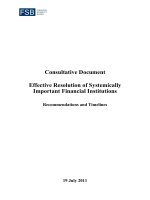 Consultative Document Effective Resolution of Systemically Important Financial Institutions pdf