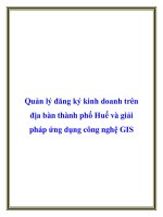 Quản lý đăng ký kinh doanh trên địa bàn thành phố Huế và giải pháp ứng dụng công nghệ GIS potx