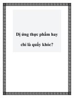 Dị ứng thực phẩm hay chỉ là quấy khóc? ppt