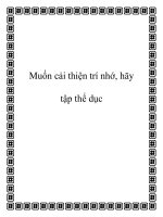 Muốn cải thiện trí nhớ, hãy tập thể dục ppt