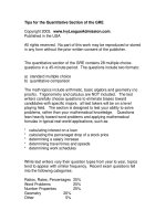 Tips for the Quantitative Section of the GRE