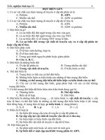 Trắc nghiệm môn sinh theo chuyên đề (có đáp án)