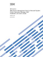 IBM Director Management Pack for Microsoft System Center Operations Manager 2007 Installation and User’s Guide Version 5.20 pptx