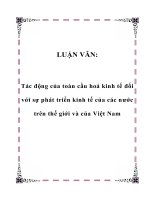 LUẬN VĂN: Tác động của toàn cầu hoá kinh tế đối với sự phát triển kinh tế của các nước trên thế giới và của Việt Nam potx