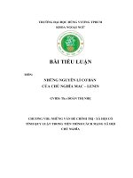 bài tiểu luận môn những nguyên lí cơ bản của chủ nghĩa mac – lenin