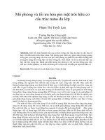 Mô phỏng và tối ưu hóa pin mặt trời hữu cơ cấu trúc nano đa lớp