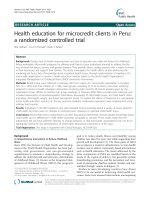 Health education for microcredit clients in Peru: a randomized controlled trial potx