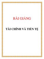 Bài giảng tài chính và tiền tệ docx