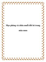 Mẹo phòng và chữa muỗi đốt bé trong mùa mưa potx