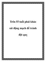 Trên 55 tuổi phải khảo sát động mạch để tránh đột quỵ pdf