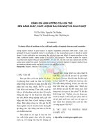 Đánh giá ảnh hưởng của giá thể đến năng suất, chất lượng rau cải ngọt và dưa chuột pdf