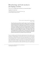 ISYP Journal on Science and World Affairs, Vol. 1, No. 1, 2005 45-60 © 2005 Magdalena Kropiwnicka Biotechnology and food security in developing countries