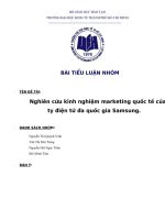 Tiểu luận: Nghiên cứu kinh nghiệm marketing quốc tế của công ty điện tử đa quốc gia Samsung docx