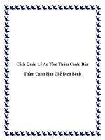 Cách Quản Lý Ao Tôm Thâm Canh, Bán Thâm Canh Hạn Chế Dịch Bệnh doc