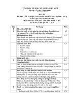 đáp án đề thi lí thuyết tốt nghiệp khóa 3 - quản trị nhà hàng - mã đề thi qtnh - lt (30)