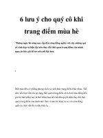 6 lưu ý cho quý cô khi trang điểm mùa hè doc