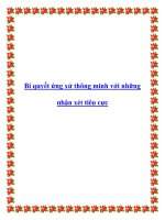 Bí quyết ứng xử thông minh với những nhận xét tiêu cực pot