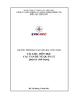 TÀI LIỆU môn học các vấn đề quản lý chất lượng