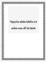 Nguyên nhân khiến trẻ mầm non dễ bị bệnh potx