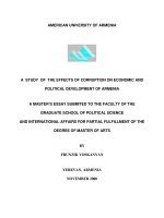 A STUDY OF THE EFFECTS OF CORRUPTION ON ECONOMIC AND POLITICAL DEVELOPMENT OF ARMENIA doc